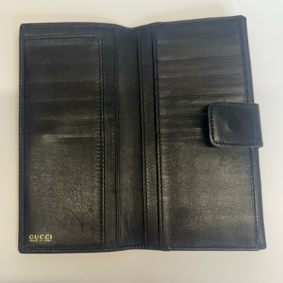 Gucci Black Leather Wallet with Bamboo Accent - Picture 4 of 11